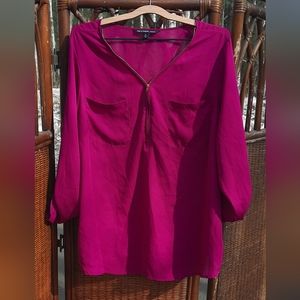 🍀3/15 Zac & Rachel Pink Zip Up Blouse